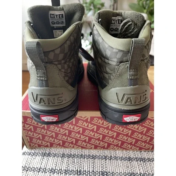 Vans Sneakers UltraRange Gore-Tex MTE-2 Grape Leaf Warped‎ Check Green Men 8 New